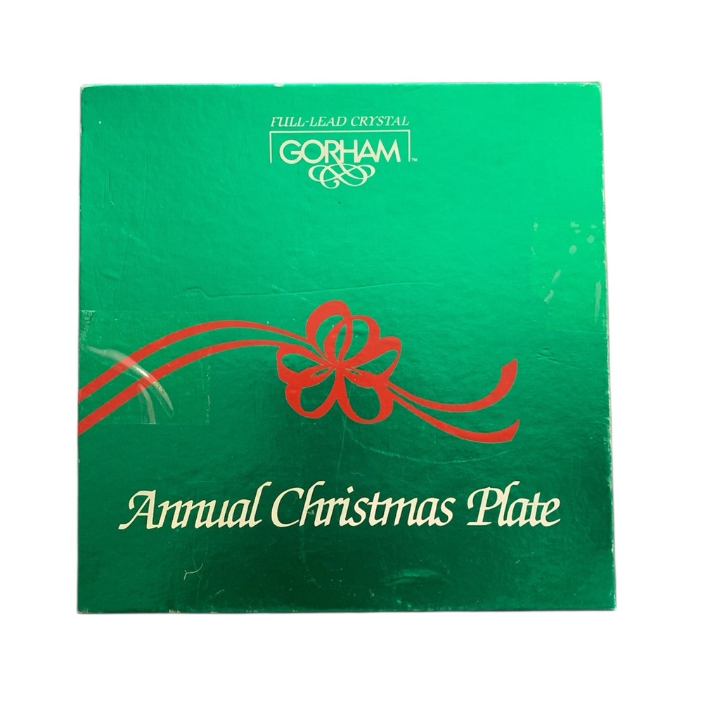 Gorham Crystal 1988 Annual Lead Crystal Christmas Plate Dove